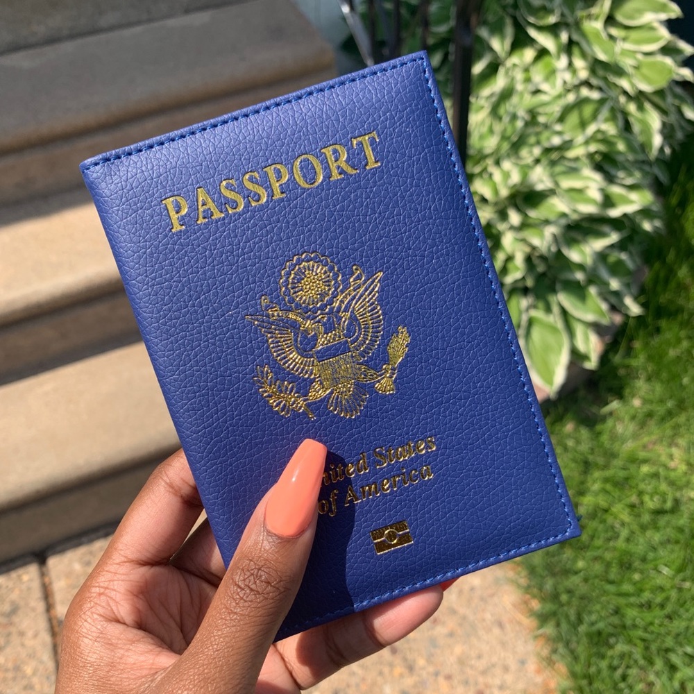 Navy blue passport cover